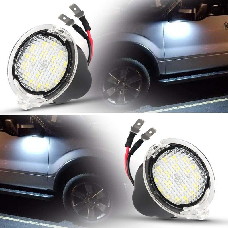 MbuyDIY LED Side Mirror Puddle Lights Lamp Compatible with F150 2009-2014, Expedition 2003-2023, Explorer 2011-2023, Edge 2007-2023, Flex Taurus X Ranger 6000K White, Pack of 2 - Image 3